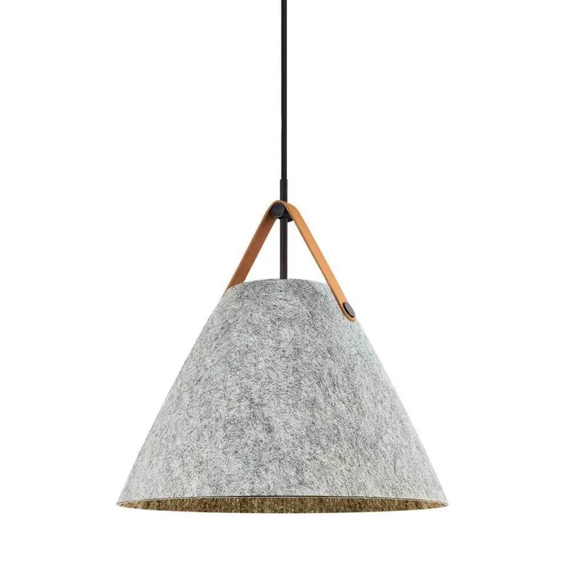 Hanglamp Strap, Ø 36 cm, metaal/leer de Nordlux en Gris clair – photo du produit 1 sur 5
