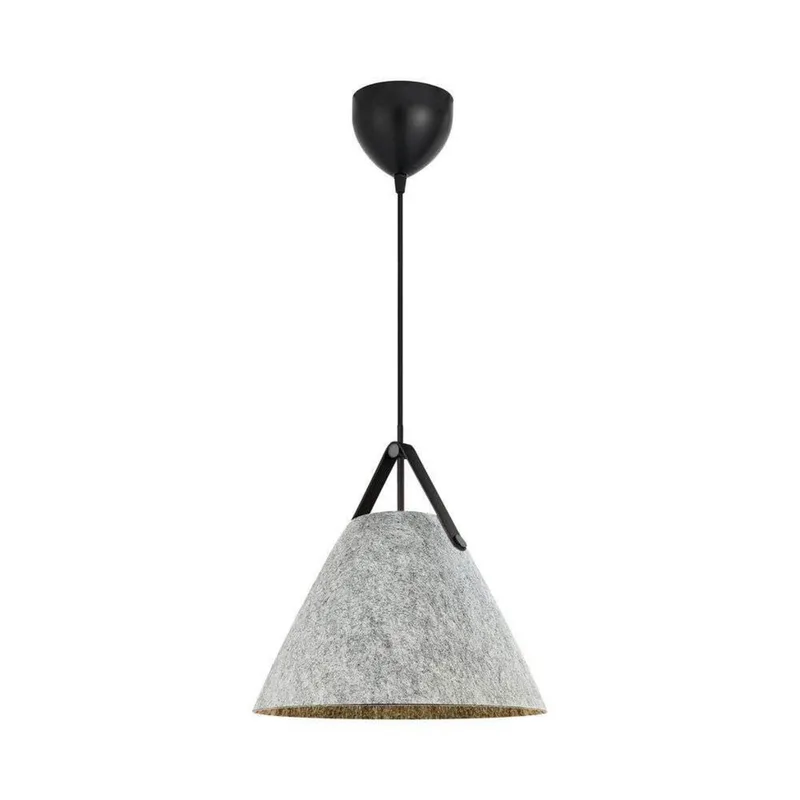 Hanglamp Strap, Ø 36 cm, metaal/leer de Nordlux en Gris clair – photo du produit 2 sur 5