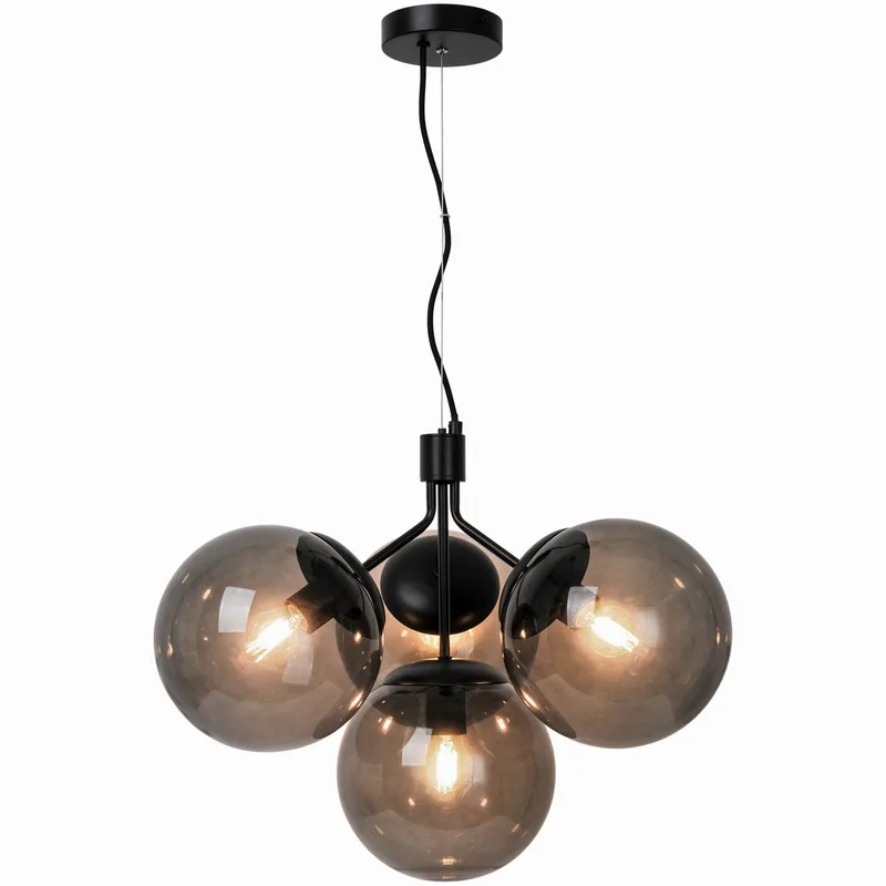 Ivona-hanglamp-4xE27-smoke glas/zwart by Nordlux in Zwart – product photo