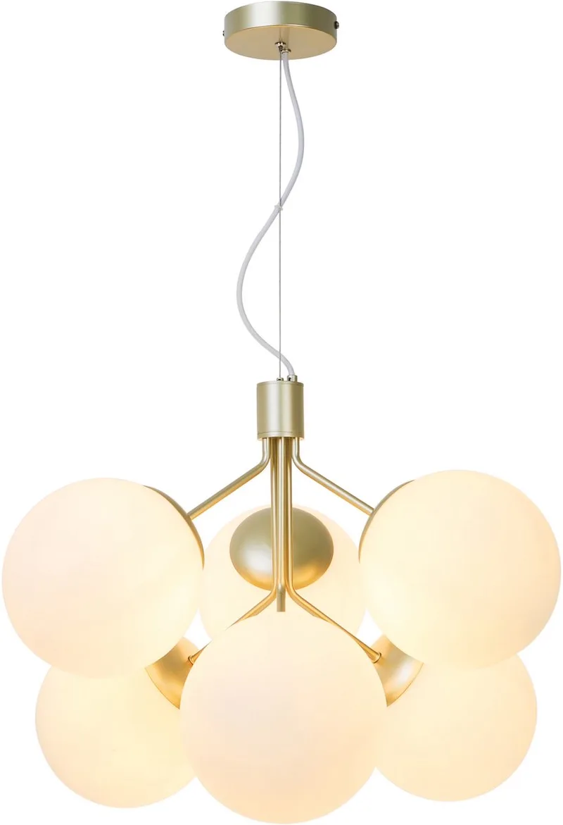Ivona-hanglamp-6xE27-opaal glas/messing by Nordlux in Messing – product photo