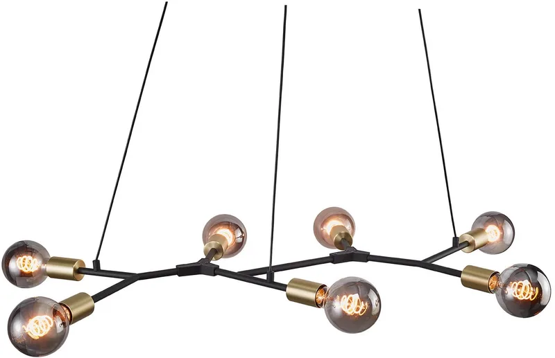 Josefine Hanglamp - 7-lichts E27 - Zwart/Messing von Nordlux in Zwart – Produktfoto