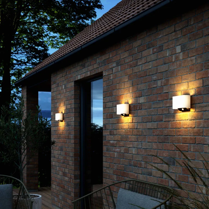 LED buiten wandlamp Piola, kunststof, sensor van Nordlux in Wit, zwart – productfoto
