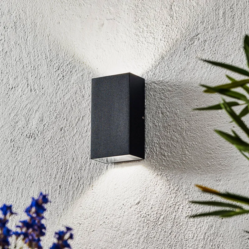 LED buitenwandlamp Rold, hoekige vorm by Nordlux in Zwart – product photo