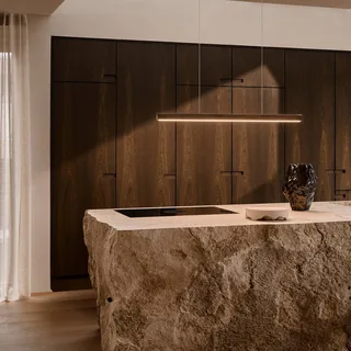 LED hanglamp Akeno, hout, metaal, dimbaar, 3.000 K från Nordlux i Donkerbruin – produktbild 3 av 5