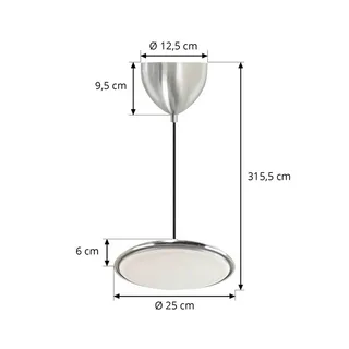 LED hanglamp Artist, Ø 25 cm, staalkleurig, roestvrij de Nordlux en Staal – photo du produit 4 sur 4