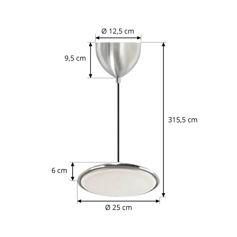 LED hanglamp Artist, Ø 25 cm, staalkleurig, roestvrij de Nordlux en Staal – photo du produit 4 sur 4
