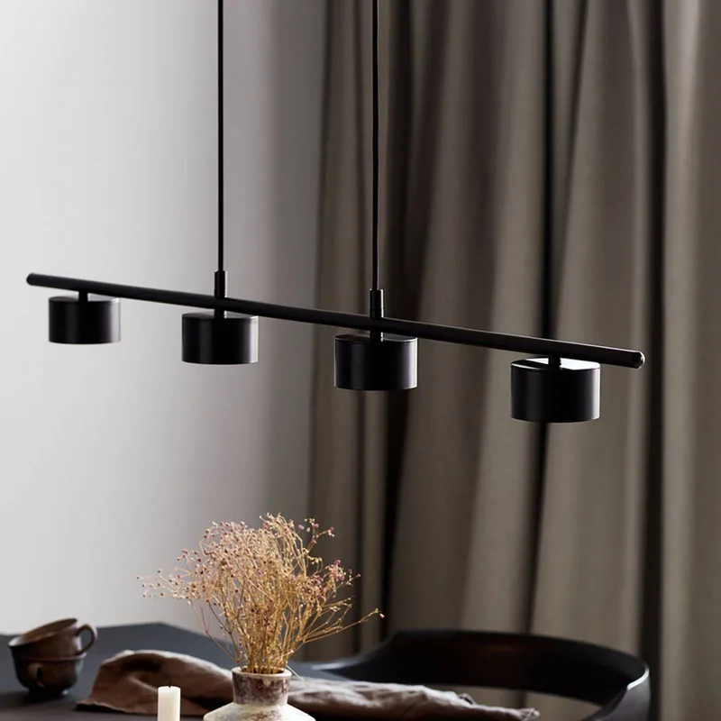 LED hanglamp Clyde, 4-lamps, recht de Nordlux en Zwart – photo du produit