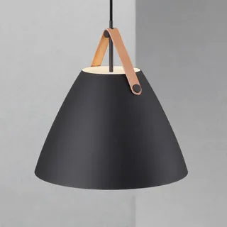 LED-Pendelleuchte Strap 36, schwarz von Nordlux in Schwarz, Braun – Produktfoto 1 von 5