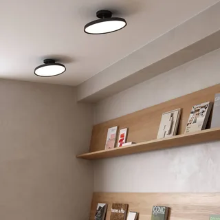 LED plafondlamp Kaito 2 Pro, Ø 30 cm, zwart, afstand by Nordlux in Black, Brass – product photo 2 of 2