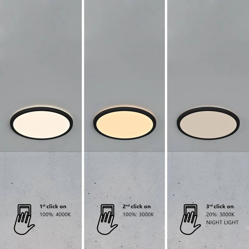 LED plafondlamp Oja 29 IP54 3.000/4.000 K van Nordlux in Zwart – productfoto