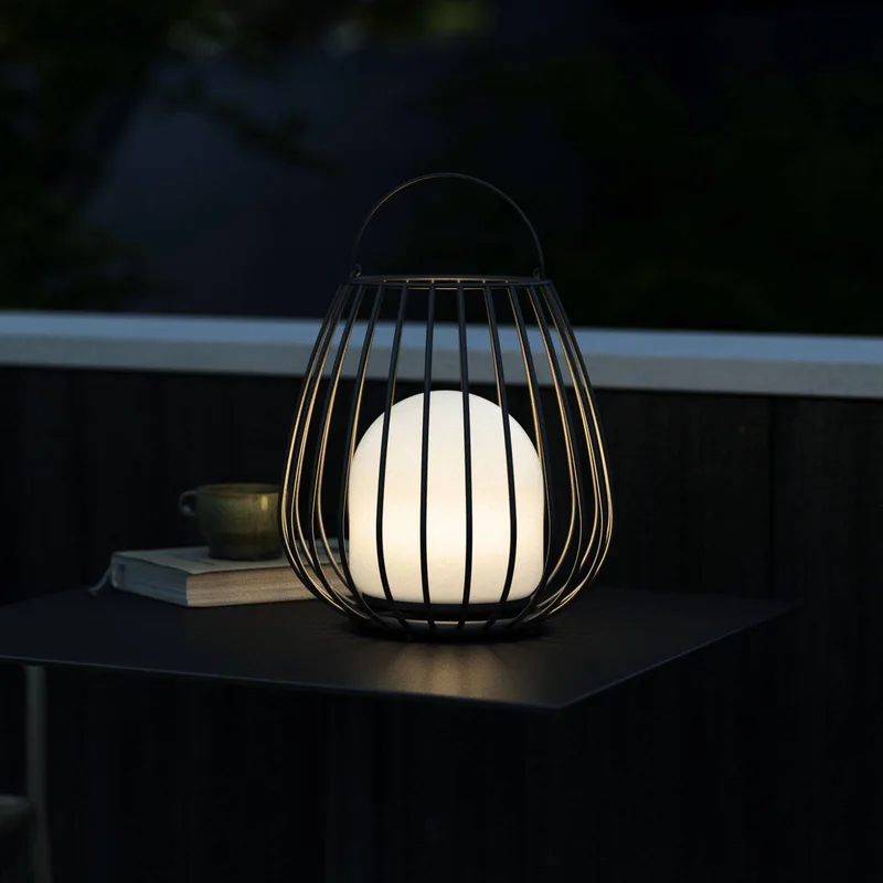 LED tafellamp Jim To-Go, voor buiten, zwart by Nordlux in Zwart, wit – product photo