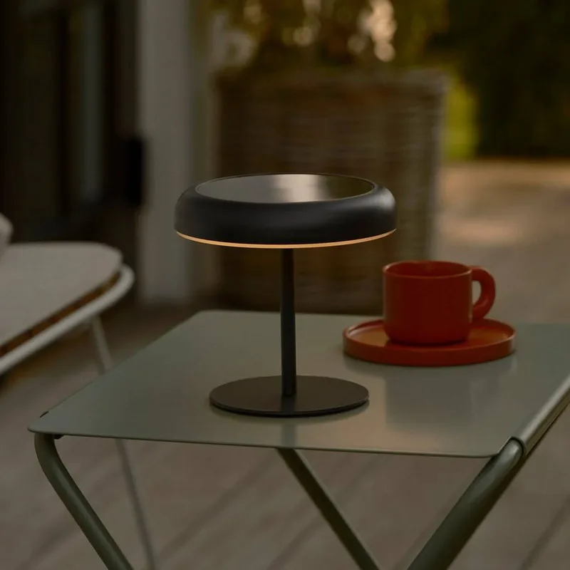 LED tafellamp op zonne-energie en accu Elmer, metaal, IP44 by Nordlux in Zwart – product photo