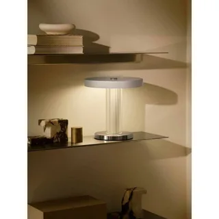 LED tafellamp Trezzi, wit, hoogte 22 cm, metaal/glas von Nordlux in Weiß, Transparent – Produktfoto 5 von 5