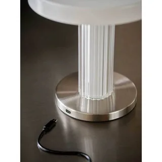 LED tafellamp Trezzi, wit, hoogte 22 cm, metaal/glas von Nordlux in Weiß, Transparent – Produktfoto 3 von 5