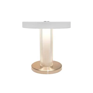 LED tafellamp Trezzi, wit, hoogte 22 cm, metaal/glas von Nordlux in Weiß, Transparent – Produktfoto 1 von 5