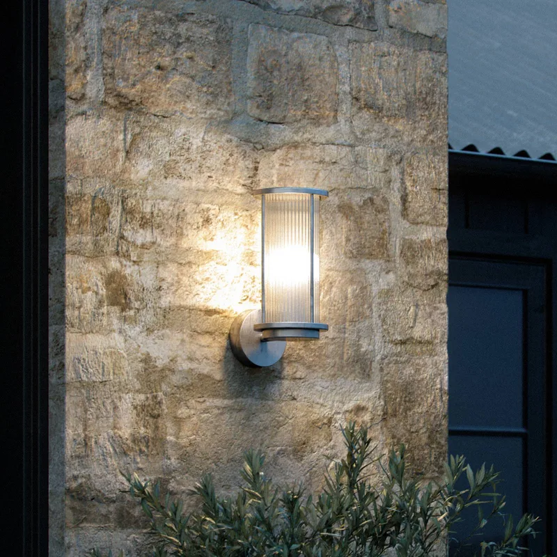 Linton buitenwandlamp, gegalvaniseerd van Nordlux in Zink, transparant – productfoto