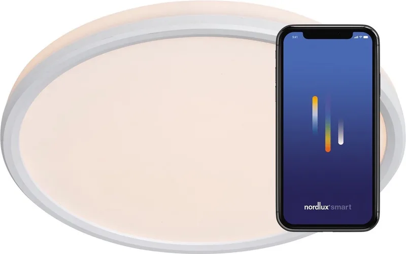 Liva-plafondlamp-smart-2700 6500K+RGB-IP44-wit von Nordlux in Wit – Produktfoto