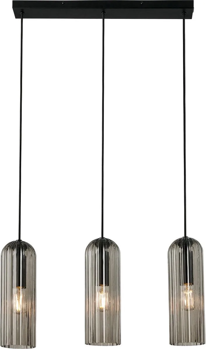Miella-hanglamp-3-rail-E27-smoke glas von Nordlux in Smokey Glas – Produktfoto