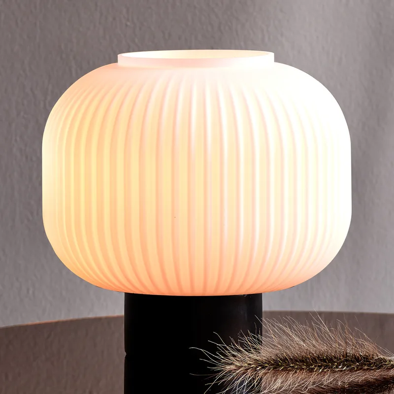 Milford Taffellamp Metal/Opal - Nordlux - Woonkamer - Scandinavisch - Glas - Met lampenkap by Nordlux – product photo