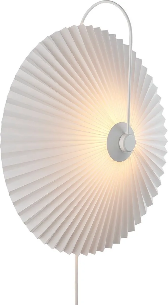 Nadia-wandlamp-geplisseerde kap-E27-wit von Nordlux in Wit – Produktfoto