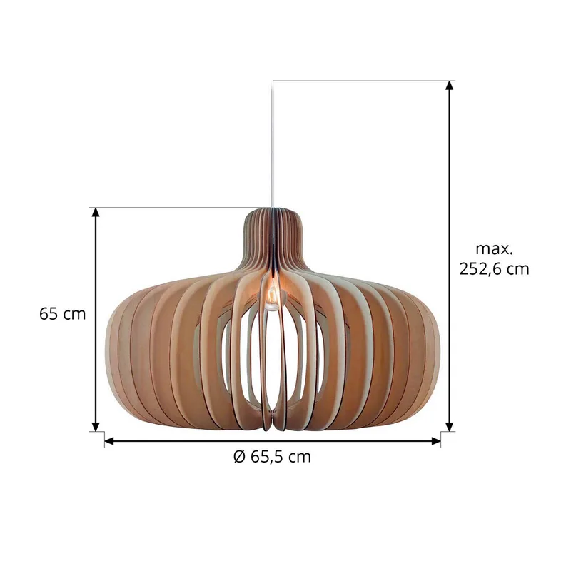 Nordlux-Hazo 65-E27-Hout fra Nordlux i Natur – produktbillede 3 af 3