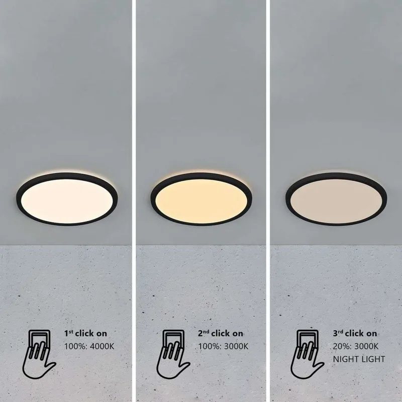 Oja 42 LED plafondlamp, IP54, zwart - Nordlux - Woonkamer - Modern - Kunststof - Rond by Nordlux – product photo