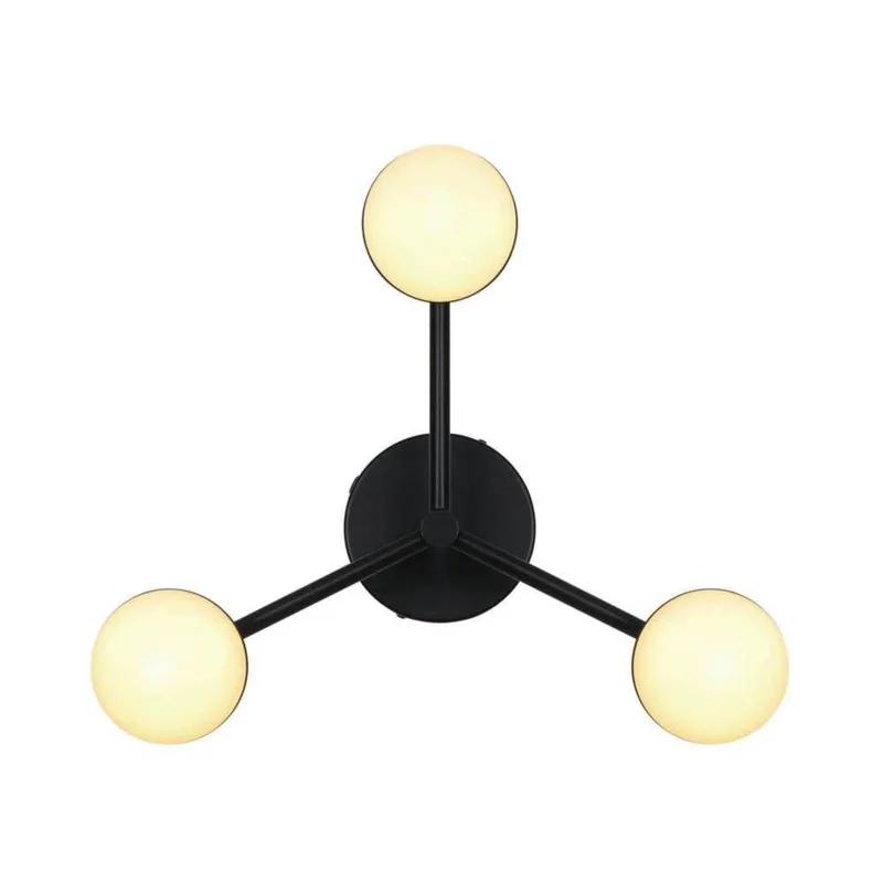 Plafondlamp Contina, zwart, Ø 48 cm, metaal/gas van Nordlux in Zwart, opaal – productfoto