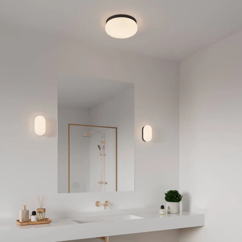 Plafondlamp Foam IP44, zwart van Nordlux in Zwart, wit – productfoto