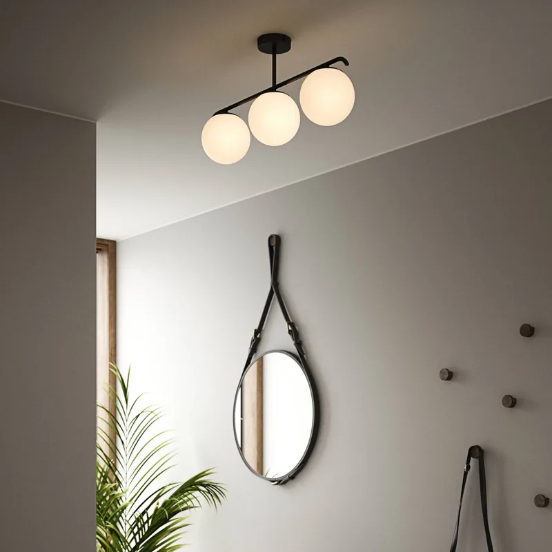 Plafondlamp Grant 3-lamps, zwart van Nordlux in Zwart, wit – productfoto