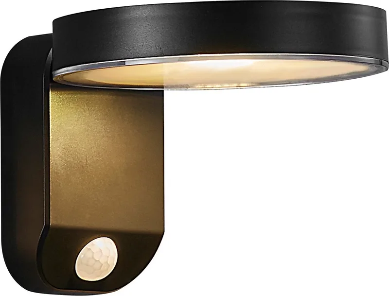 Rica rond-wandlamp-solar-LED module-zwart by Nordlux in Zwart – product photo