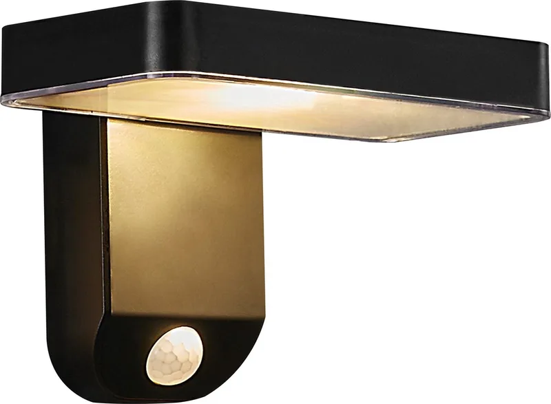 Rica vierkant-wandlamp-solar-LED module-zwart by Nordlux in Zwart – product photo