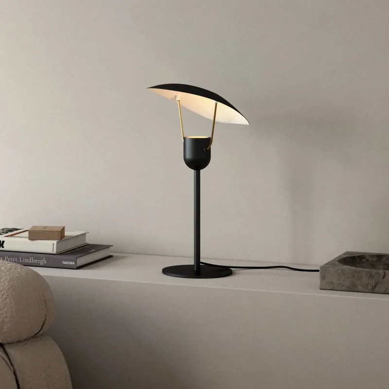 Fabiola bordlampe i sort fra Nordlux i Sort, Messing, Hvid – produktbillede