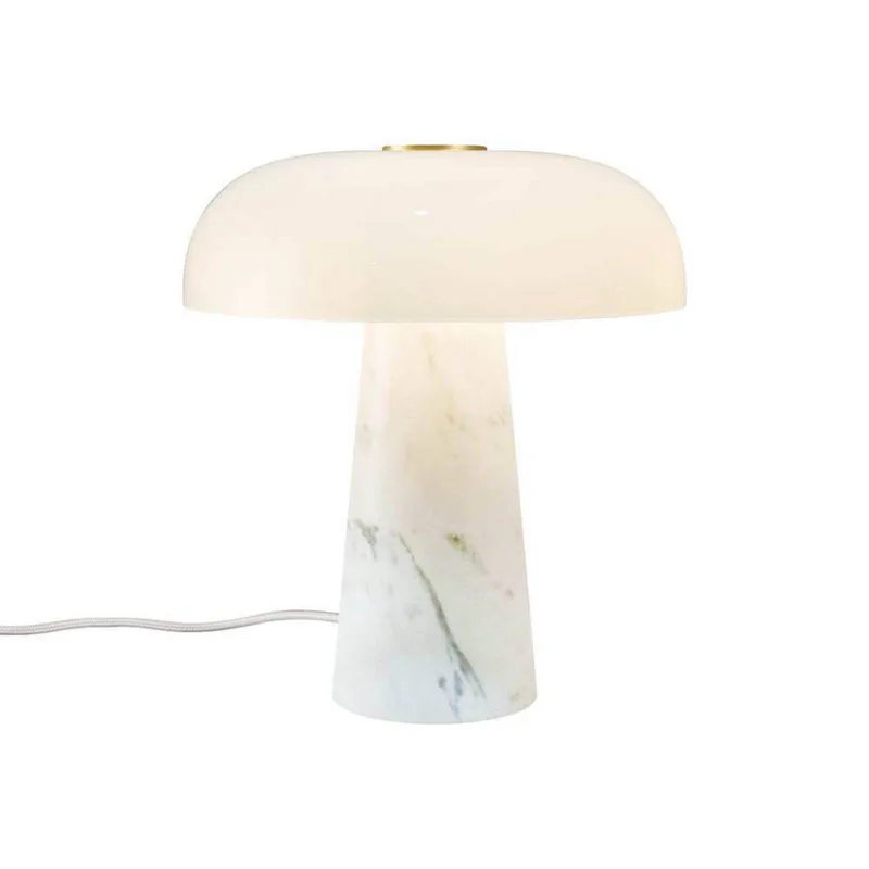 Tafellamp Glossy, hoogte 24 cm, marmer/glas von Nordlux in Weiß – Produktfoto 2 von 5