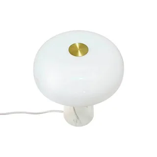 Tafellamp Glossy, hoogte 24 cm, marmer/glas von Nordlux in Weiß – Produktfoto 1 von 5