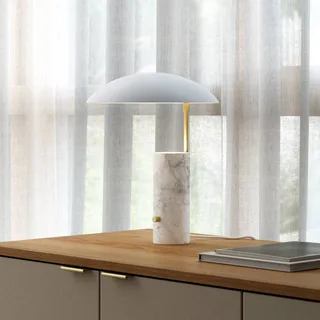 Tafellamp Mademoiselles, marmer-lamphouder, wit by Nordlux in White, Brass – product photo 1 of 2