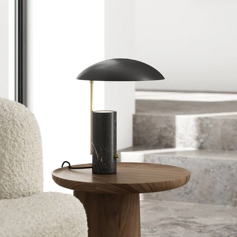 Tafellamp Mademoiselles, marmer-lamphouder, zwart von Nordlux in Schwarz, Messing – Produktfoto 1 von 2