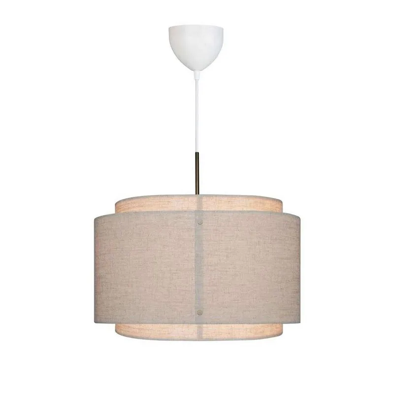 Takai-hanglamp met een dubbellaagse stoffen kap by Nordlux in Beige, White – product photo 2 of 4