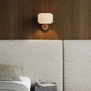 Takai-wandlamp met een textielkap met twee lagen by Nordlux in Beige, Gebronsd messing – product photo 2 of 5