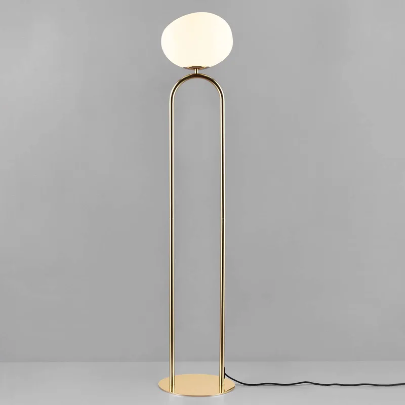Vloerlamp Shapes met glazen kap, wit/messing by Nordlux in White, Brass, Black – product photo 2 of 2