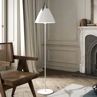 Vloerlamp Strap van metaal met leren band van Nordlux in Wit – productfoto 2 van 5