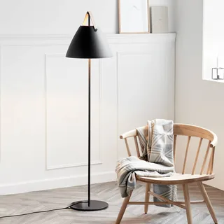Vloerlamp Strap van metaal met leren band van Nordlux in Zwart – productfoto 2 van 4