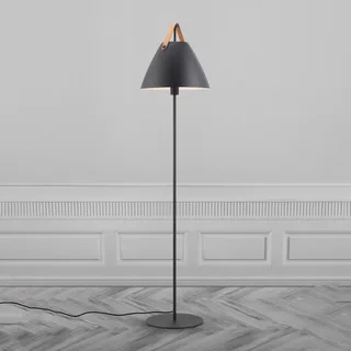 Vloerlamp Strap van metaal met leren band van Nordlux in Zwart – productfoto 3 van 4