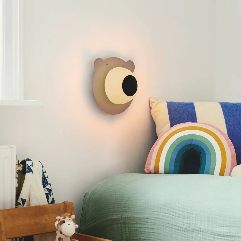 wandlamp Bruna Bear met kabel en stekker by Nordlux in Bruin, wit – product photo