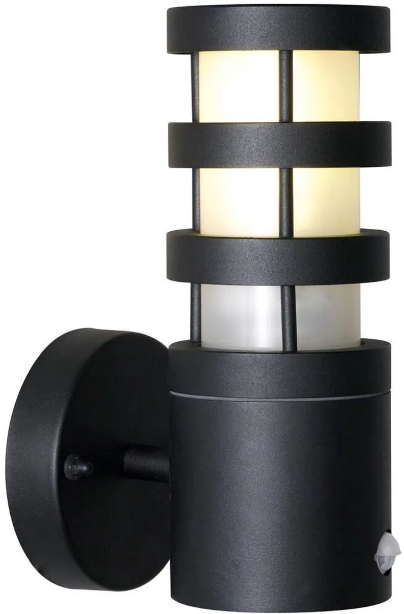 Wandlamp Buiten Sensor Zwart - IP44 E27 Fitting- Darwin Sensor van Nordlux in Grijs – productfoto