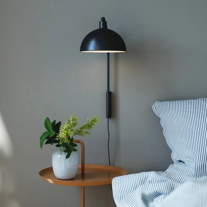 Wandlamp Ellen 20 met kabel + stekker by Nordlux in Zwart – product photo