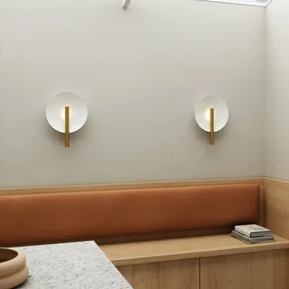 Wandlamp Furiko met schakelaar, messing/wit by Nordlux in Geborsteld messing, White – product photo 1 of 2