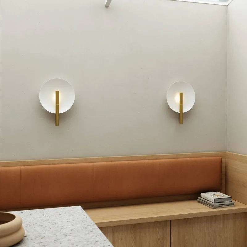 Wandlamp Furiko met schakelaar, messing/wit by Nordlux in Geborsteld messing, White – product photo 1 of 2