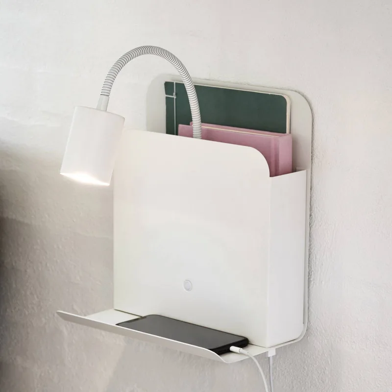 Wandlamp Roomi met legbord en USB by Nordlux in Wit – product photo
