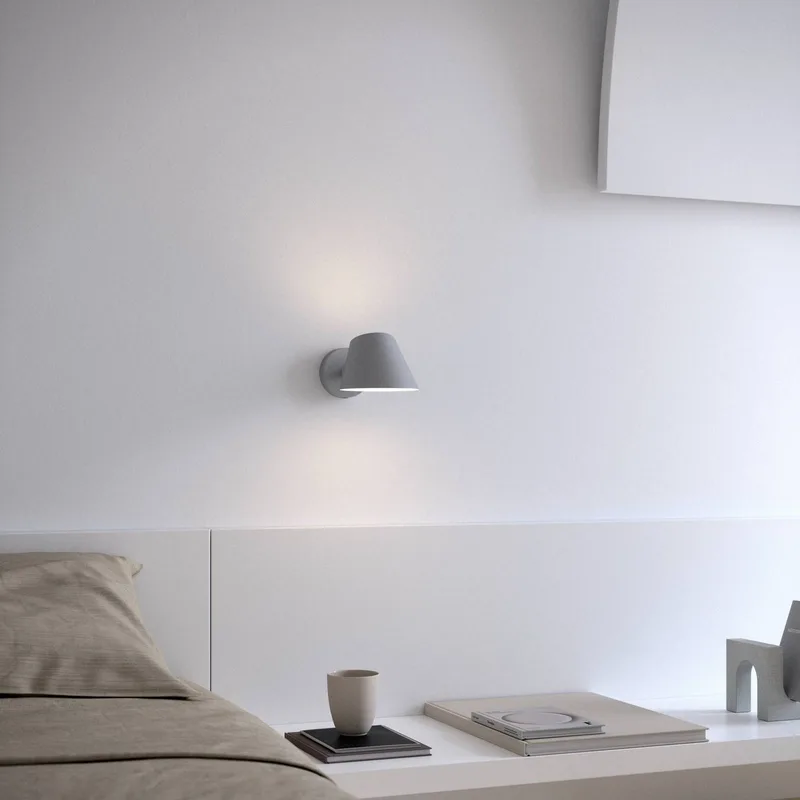 Wandlamp Stay Short met stekker, grijs de Nordlux en Gris, Blanc – photo du produit 2 sur 3