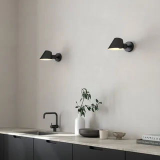 Wandlamp Stay Short met stekker, zwart by Nordlux in Black, White – product photo 2 of 3